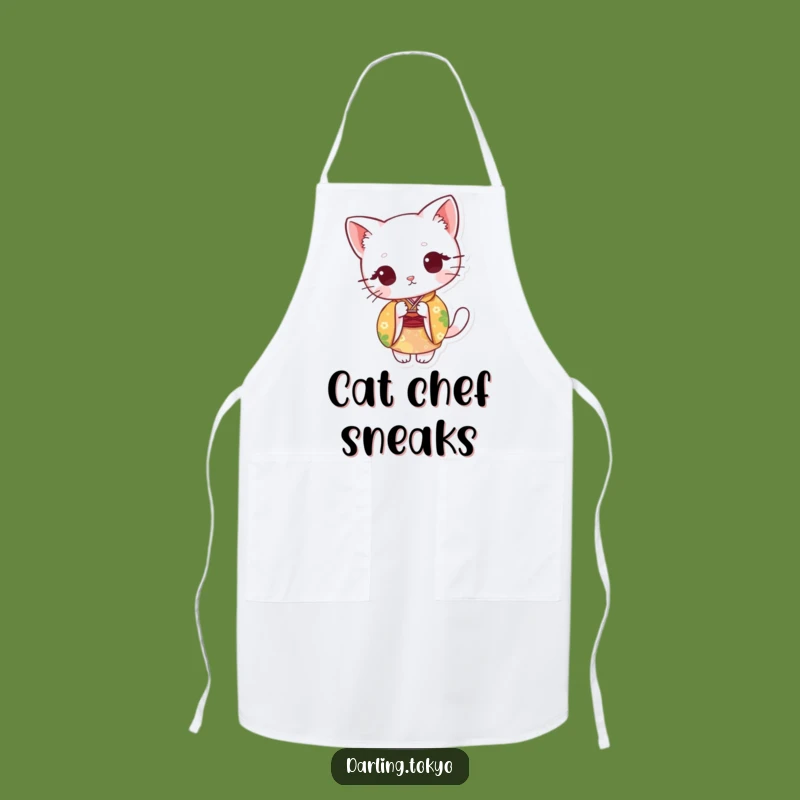Funny Cat Kimono Apron: Kitchen Charm with Peek-a-Boo Character, Gift