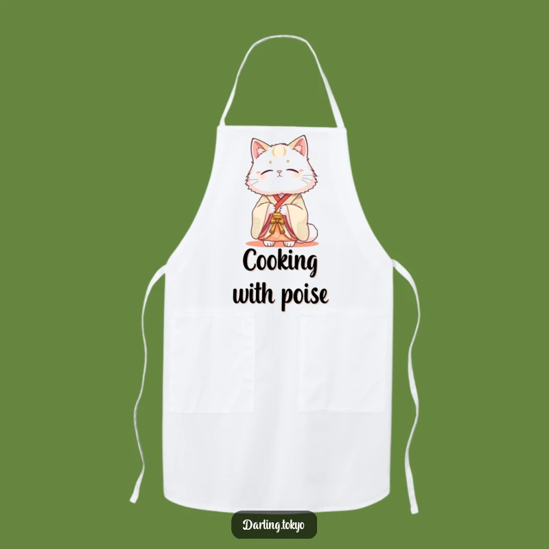 Funny Cat Kimono Beauty Apron - Elegant Kitchen Gift