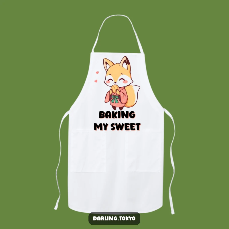 Funny Cute Fox Kimono Sweet Treat Apron - Kitchen Humor Gift Idea