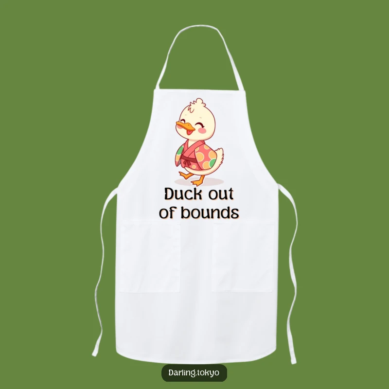 Funny Duck Kimono Apron: Kitchen Charm with Waddling Character, Gift