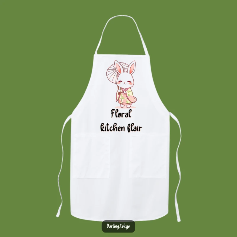 Funny Rabbit Kimono Apron: Cook with Elegance and Character!