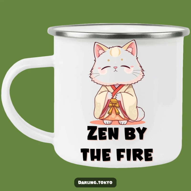 Funny Cat Kimono Outdoor Mug - Serene Beauty Camp Coffee
