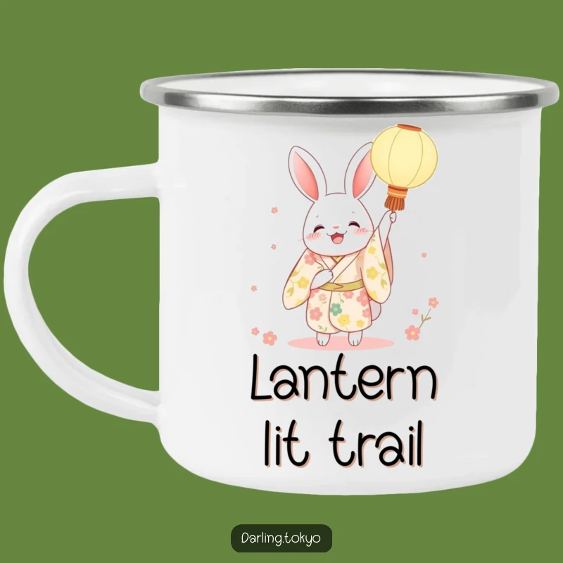Funny Rabbit Kimono Camping Mug - Adventure Fuel with Festive Light