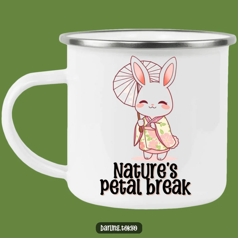 Funny Rabbit Kimono Camping Mug: Elegant Adventure Fuel!