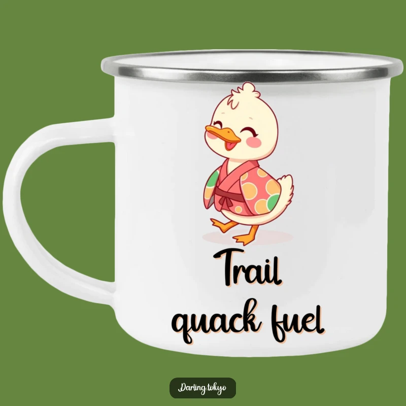 Funny Duck Kimono Camping Mug: Rugged Waddling Character, Outdoor Gift