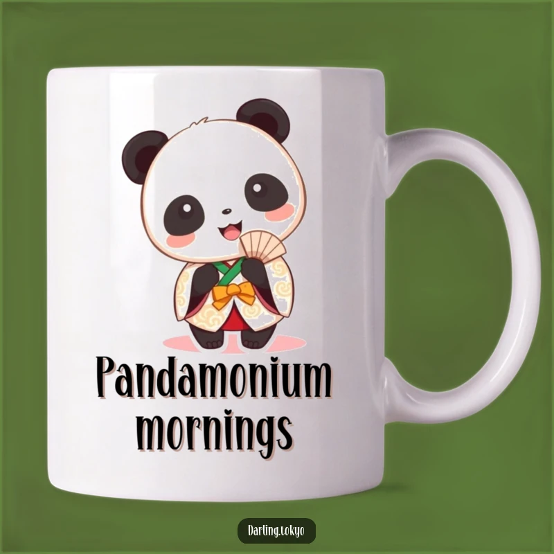Funny Panda Kimono Mug: Festive Fan Holder, Perfect Happy Animal Gift