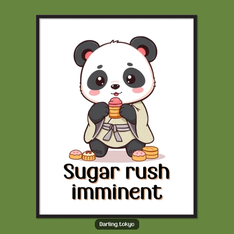 Funny Panda Kimono Digital Art: Printable Sweet Balance Gift