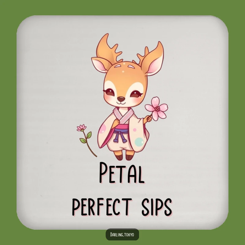 Funny Deer Kimono Flower Coaster - Elegant Drink Protector