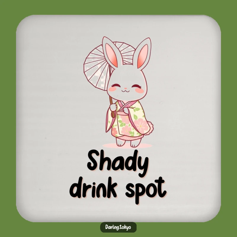 Funny Rabbit Kimono Coaster Set: Protect Surfaces with Elegant Charm!
