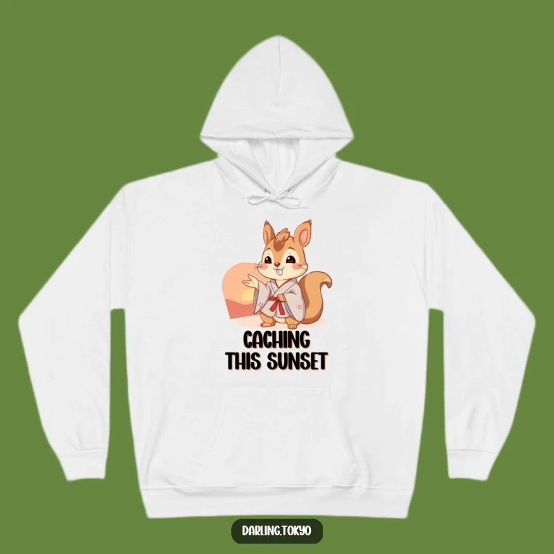 Cozy Funny Squirrel Kimono Hoodie: Sunset Watching Comfort Gift