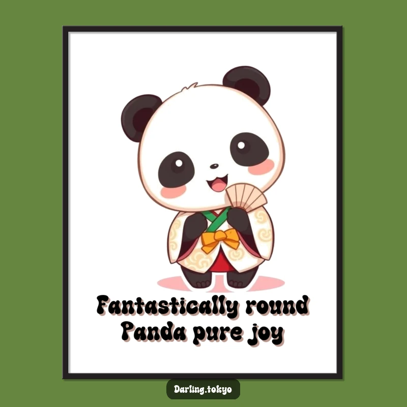 Free Printable Panda Art - Festive Kimono Panda Wall Decor