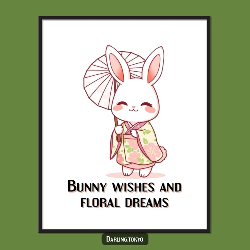 Funny Free Printable Wall Art - Rabbit Kimono Decor Downloadable Gift