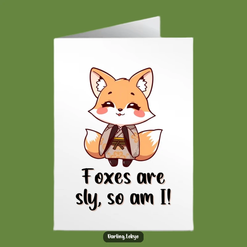 Free Printable Happy Birthday Fox Card: Hilarious Kimono Bow Funny Downloadable Gift