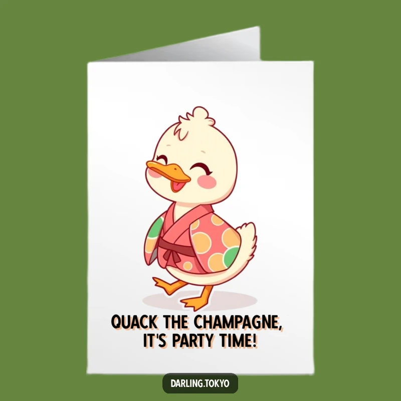Free Printable Birthday Duck Card: Waddle with Joy Funny Downloadable Gift