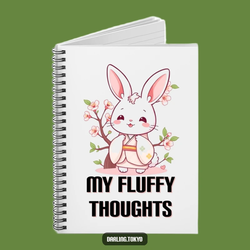 Funny Bunny Kimono Notebook: Journal Pastel Peek, Cute Spring Stationery Gift
