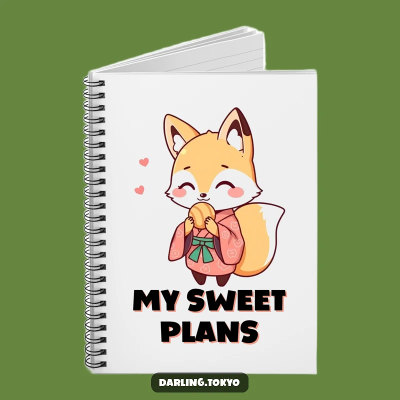 Funny Cute Fox Kimono Sweet Treat Notebook - Journaling Gift for Animal Lovers