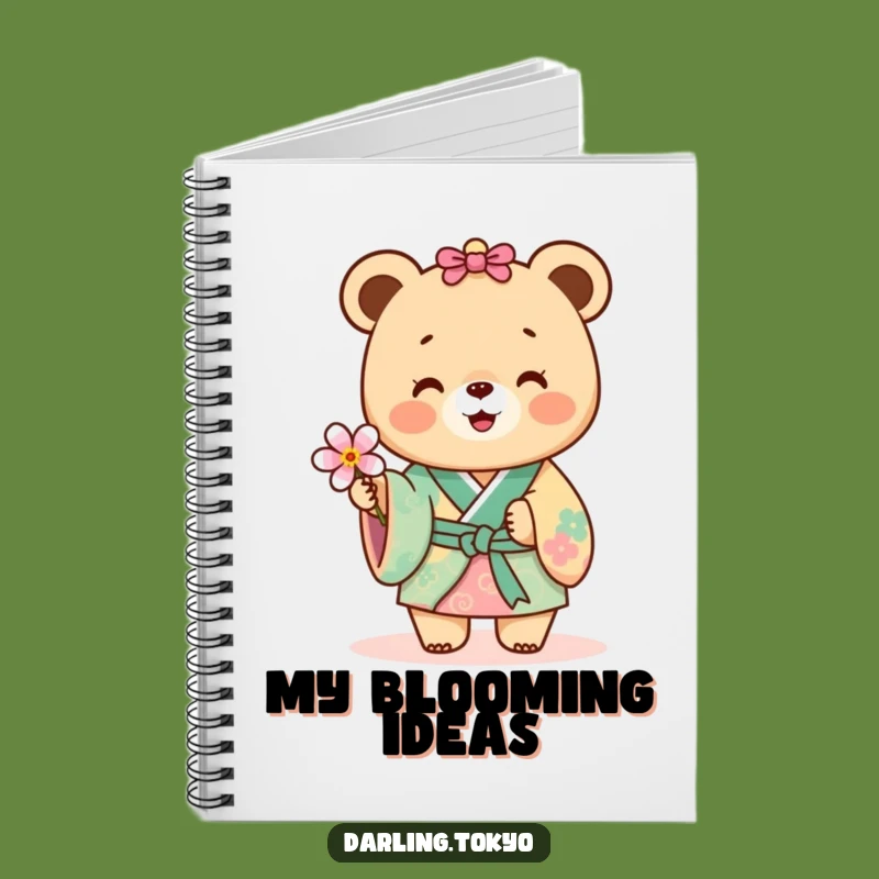 Funny Bear Kimono Notebook: Journal Flower Offer, Cute Stationery Funny Gift