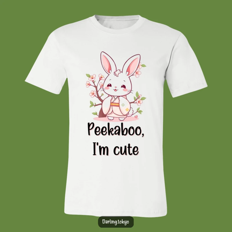 Funny Bunny Kimono T-Shirt: Adorable Pastel Peek, Hilarious Spring Animal Tee