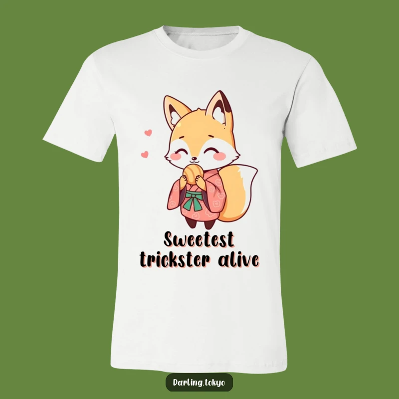 Funny Cute Fox Kimono Sweet Treat T-Shirt - Playful Animal Lover Gift