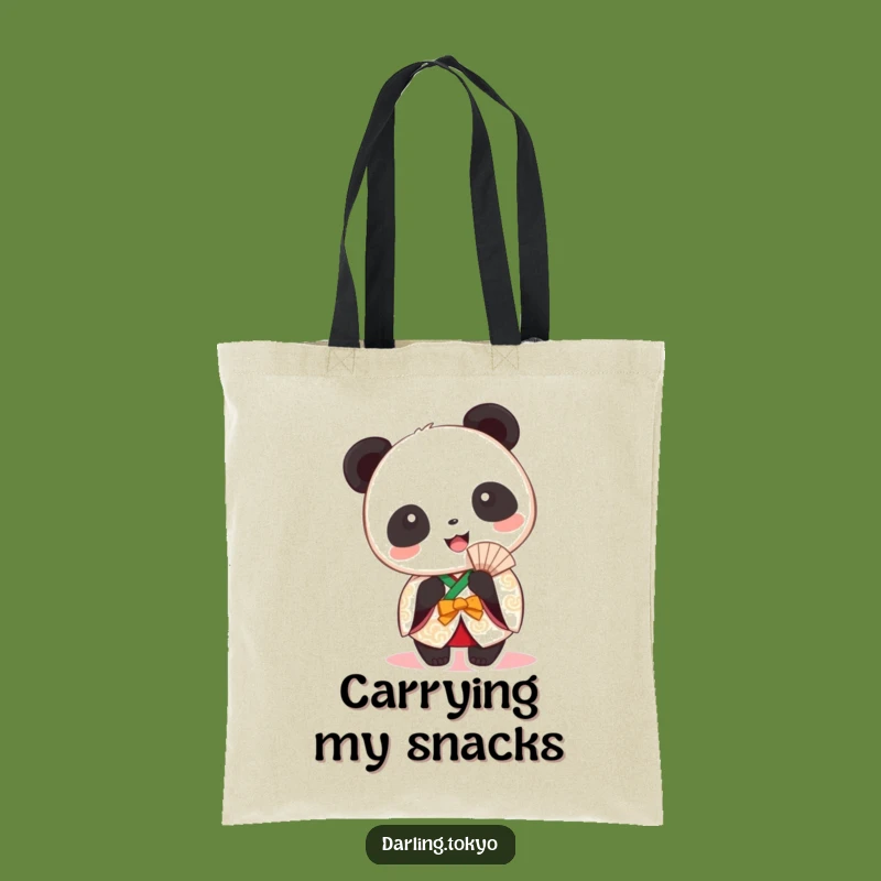 Funny Panda Kimono Tote: Chic Festive Fan, Practical Happy Animal Carryall