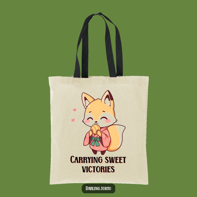 Funny Cute Fox Kimono Sweet Treat Tote Bag - Stylish Animal Lover Carryall